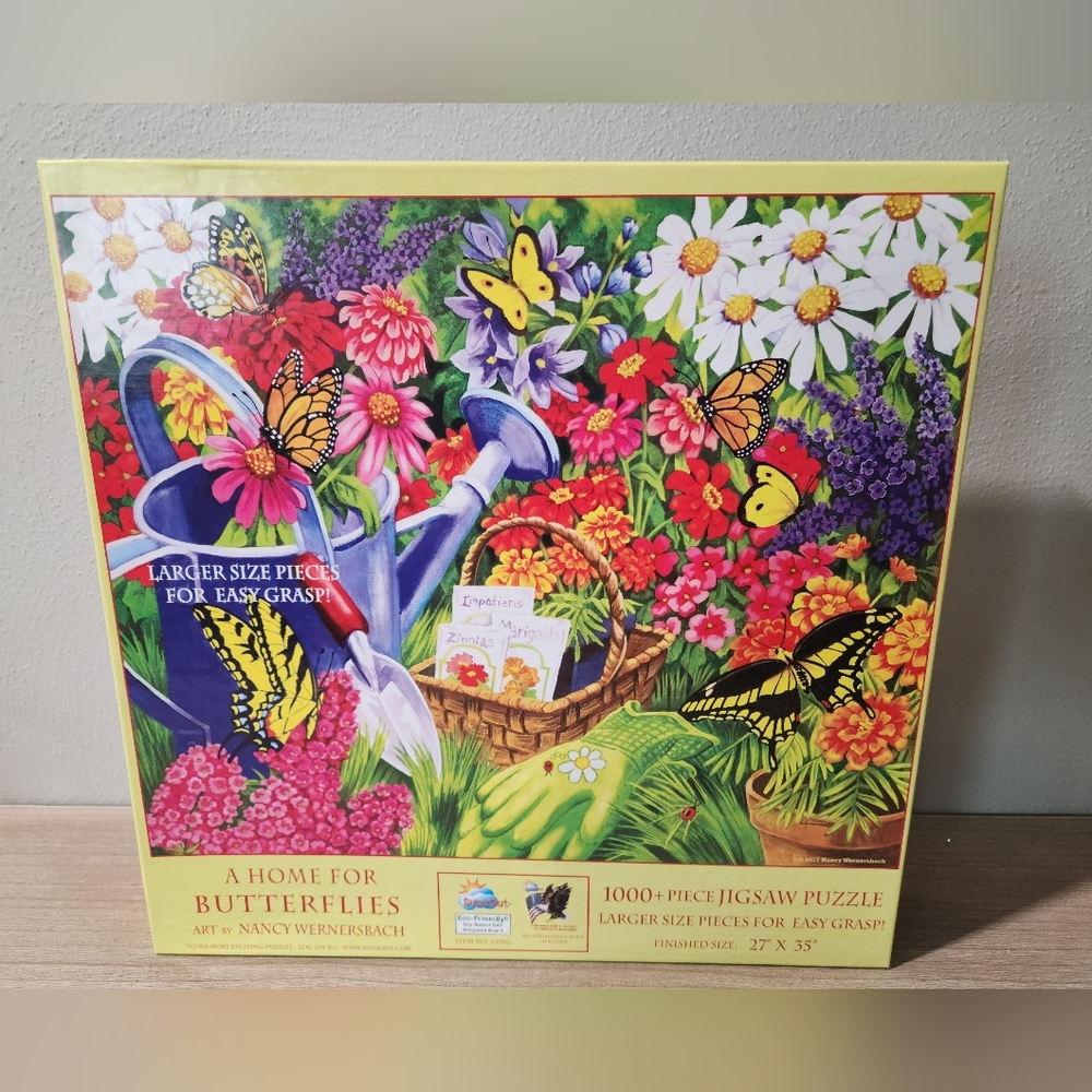SunsOut 1000 Piece Jigsaw Puzzle "A Home For Butterflies" by Nancy Wernersbach